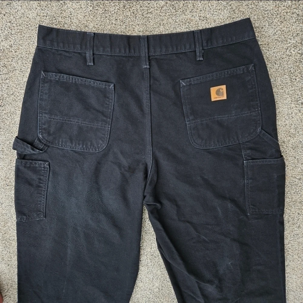 Carhartt Pants Dungaree Fit Cargo Work Pants Black B11 BLK Men's Size 38x32